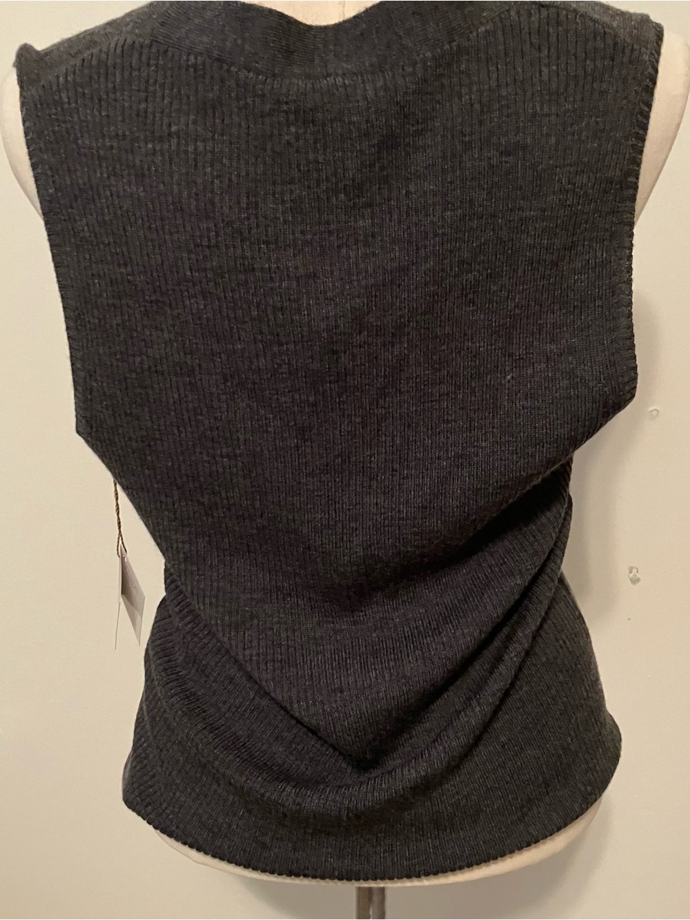 VTG New Talbots L Wool Gray Sweater Vest Tank Button Front Old Money Preppy - Picture 7 of 7
